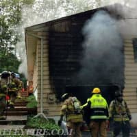 <p>A home on Oscawana Lake Road received major damage to the garage area.</p>