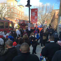 <p>The East Rutherford community gathers outside of Hajiantoniou&#x27;s apartment complex on Saturday morning.</p>