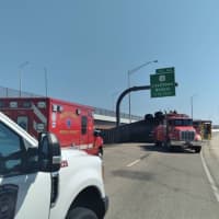 <p>An overturned tractor-trailer caused the northbound lanes of I-95 in Bristol Township to close early Wednesday morning.</p>