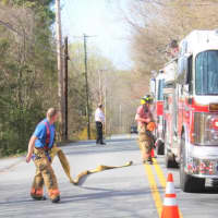 <p>Mahopac firefighters battle a brush fire.</p>