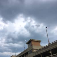 <p>Storm clouds move over the Danbury Fair Mall.</p>