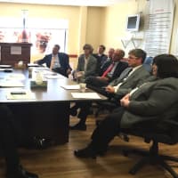 <p>State Housing Commissioner Evonne Klein, along with Norwalk city and state officials, speaks with the board and executive director of the Open Door Shelter in Norwalk on plans to fight homelessness.</p>
