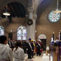 <p>Knights from Norwalk take part in the rededication of The Shrine Church Our Lady of Solace.</p>