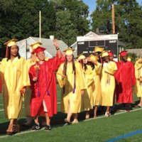<p>It&#x27;s a sea of yellow and red as the Class of 2016 takes the field for the Stratford High graduation on Wednesday.</p>