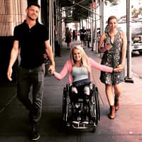<p>Ali Stroker, center, formerly of Ridgewood, with Deaf West&#x27;s &quot;Spring Awakening&quot; choreographer Spencer Liff, left, and Stroker&#x27;s friend and cast-mate, Krysta Rodriguez. </p>