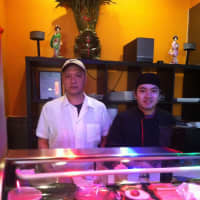<p>L to R: Tasty Fusion co-owners Tony Huang and Jack Chen.</p>