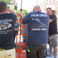<p>Crane operators outside on Main Street in Dobbs Ferry waiting to shoot Showtime&#x27;s &quot;The Affair.&quot; </p>