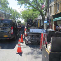 <p>Crews on Main Street in Dobbs Ferry filming &quot;The Affair.&quot; </p>