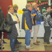 <p>Voters wait in line to enter a John Kasich Town Hall in New Rochelle.</p>
