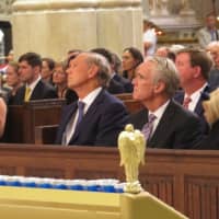 <p>Former New York Gov. George Pataki at Caryl Plunkett&#x27;s funeral in New York City.</p>