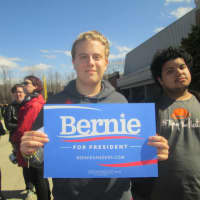<p>Michael Davidson left high school to be early in line for the Bernie Sanders rally.</p>