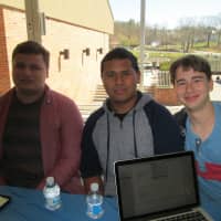 <p>Jacob Davis, Andrew Soque and Kyle Mikolajczyk at an app contest in Pleasantville.</p>
