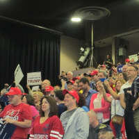 <p>The Mid Hudson Civic Center crowd cheers on Trump</p>