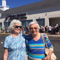 <p>“We were young when we went in,” said Helen Boyd and Lorraine Mallett, both of Rutherford. The pair went to get their licenses renewed.</p>
