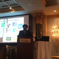 <p>Gurbir Grewal speaks to crowd at Statewide Narcotics Action Plan Conference.</p>