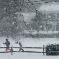 <p>Elizabeth Bragdon Hole snapped this snowy scene in Darien.</p>