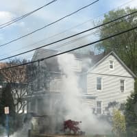 <p>A fire at 36 Byrne Street in Hackensack destroyed two vehicles.</p>