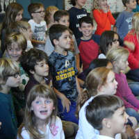 <p>Royle Elementary School students enjoy the performance of &quot;Click Clack Moo.&quot;</p>