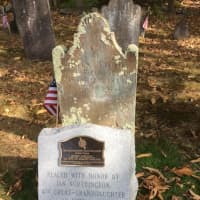 <p>Among the oldest of the stones in Long Ridge Union Cemetery in Stamford is that of John Todd, who is credited with being a drummer during the Revolutionary War. His  4th great-granddaughter erected an honorary stone to accompany the old one.</p>