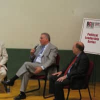 <p>MTA CEO Thomas Prendergast talking with members of the Business Council of Westchester.</p>