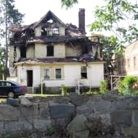 <p>Fire tore through this Hamilton Avenue home in New Rochelle.</p>