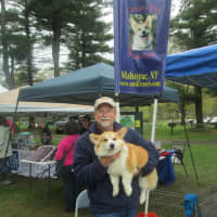 <p>Jonathan Hallet with his dog at the SPCA Walkathon in Yorktown</p>