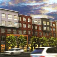 <p>An artist&#x27;s rendering of the retail/apartment complex planned for 665 Commerce Drive in Fairfield</p>