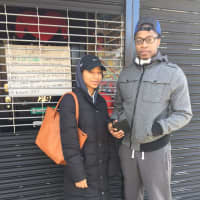 <p>Jay Williams, 20, of Paterson, and Katherine Richardson, 20, of Garfield, were surprised so many stores and restaurants were closed.</p>