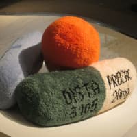 <p>Another angle of &quot;pill-ows&quot; by Brooklyn artist Laura Splan. This one is called “Prozac, Thorazine, Zoloft,&quot; on display at ArtsWestchester, which reopens Jan. 3 through Jan. 14.</p>