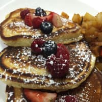 <p>Housemade pancakes at Olio Restaurant in Stamford.</p>