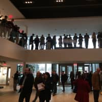 <p>The crowd grows at a John Kasich Town Hall Meeting in Fairfield.</p>