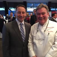 <p>Chef Peter X. Kelly with Westchester County Executive Rob Astorino.</p>