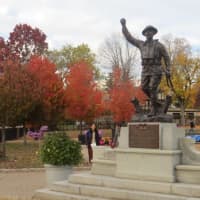 <p>Harrison&#x27;s &quot;Doughboy&quot; World War I statue, which was blown off its stand and shattered on D-Day earlier this year, was replaced by Veterans&#x27; Day as promised by Harrison Mayor Ron Belmont.</p>