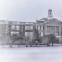 <p>Mamaroneck High School covered in snow.</p>