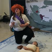 <p>Valley Shakespeare Festival actors rehearse &quot;Pericles,&quot; which they&#x27;&#x27;ll perform at Plumb Memorial Library May 3.</p>