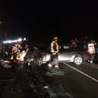 <p>Six people were hurt — three with serious injuries — in a crash Sunday night on the Merritt Parkway in Westport.</p>