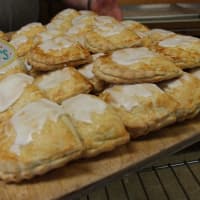 <p>Since appearing on CBS&#x27; television show &quot;Bull,&quot; Varrelmann&#x27;s apple strudel has been nearly sold out at all times. However, the bakery has a variety of other authentic goods such as these apple turnovers.</p>
