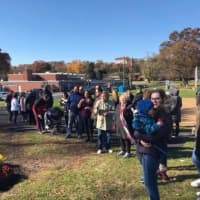 <p>Dozens turned out for a Holster Park ceremony Nov. 11.</p>