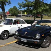 <p>Foreground — 1979 Fiat 124, a fun car to drive, and Tim Cataldo’s Rally Round the Ivy League car</p>