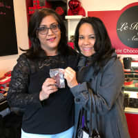 <p>Spreading the love at Le Rouge Handmade Chocolates &amp; Cakes by Aarti in Westport.</p>