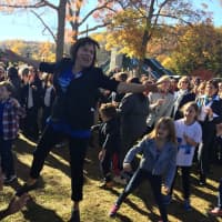 <p>Dancing it out at the Hillary Pantsuit Flashmob in Chappaqua.</p>