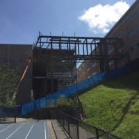 <p>The new Freshman Academy wing is still under construction at Danbury High School.</p>