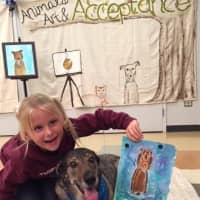<p>&quot;Animals Art &amp; Acceptance&quot; with Sydney the rescue dog, with Dr. Tracy Cohen Grady of Vet Dispatch</p>