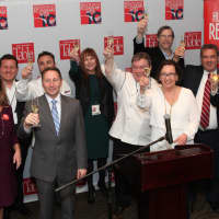 <p>Toasting the kick-off of the 10th annual Hudson Valley Restaurant Week.</p>