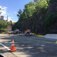 <p>A single lane of westbound Route 4 was open for much of the morning.</p>