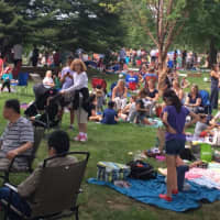 <p>Ballard Park is jammed on Monday for the viewing party for the solar eclipse.</p>