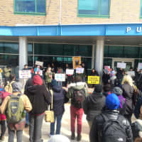 <p>Scores of SUNY Purchase College students walked out of class Friday to protest planned state tuition hikes.</p>