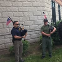 <p>Members of the Pipes and Drums of Bergen County performed.</p>