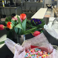 <p>Free candy hearts by the counter of FreshCo in Stamford.</p>