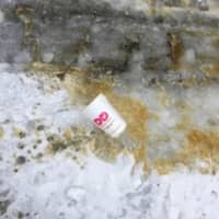 <p>Dunkin Donuts is open during the storm, but icy conditions caused this unhappy ending.</p>